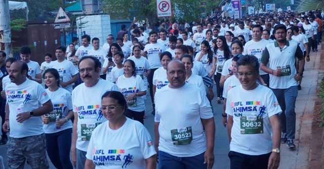 More than 3000 participated in JITO Ahimsa Run that was flagged off by Jayesh Ranjan, Principal Secretary and Sanjay Jain, DGP