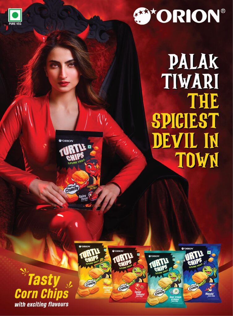 Orion India announces Palak Tiwari as the Brand Ambassador for their popular snack Turtle Chips
