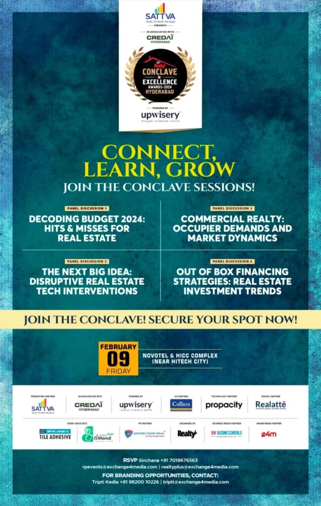 Realty+ host the inaugural edition of The Realty+ Conclave & Excellence Awards 2024, Hyderabad