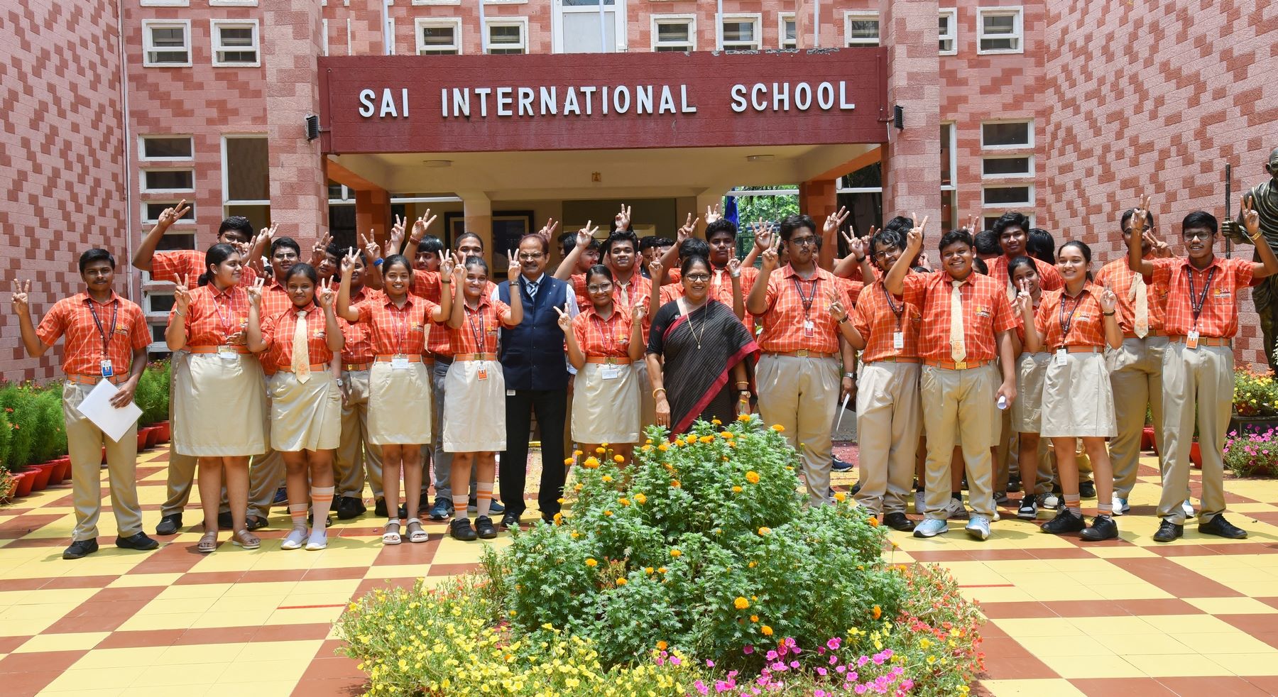 Students of SAI International after the declaration of CBSC Board Results