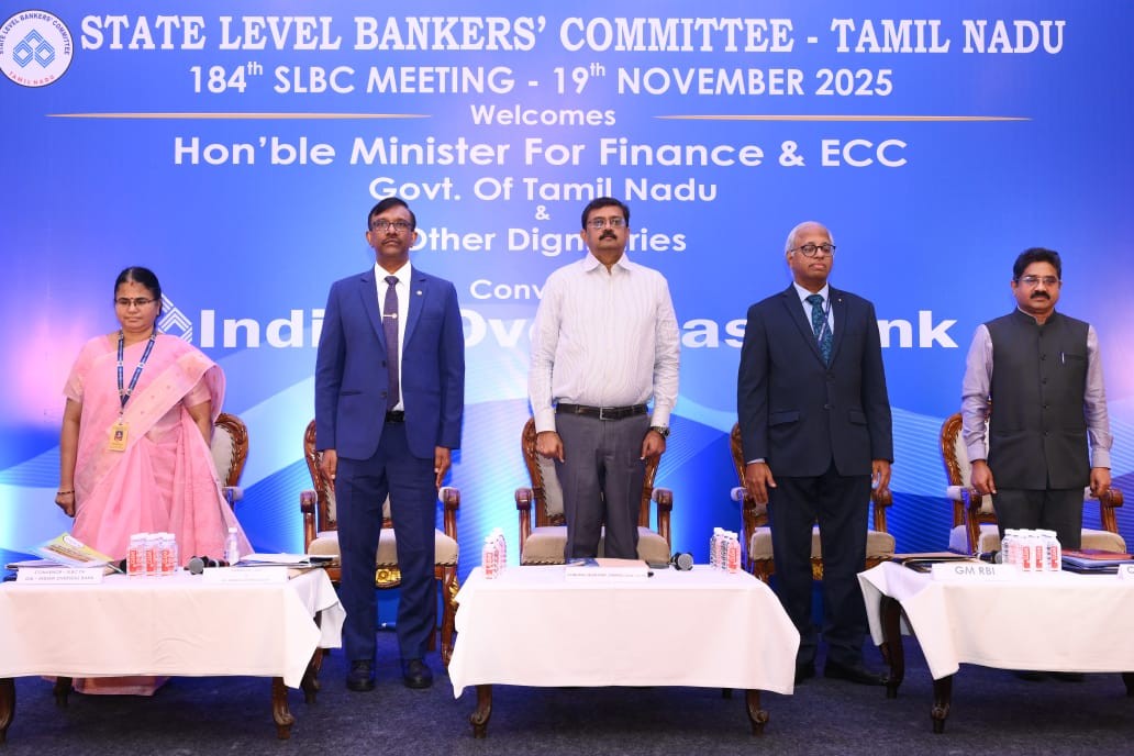 184th State Level Bankers' Committee (SLBC) Meeting for Tamil Nadu Conducted by Indian Overseas Bank