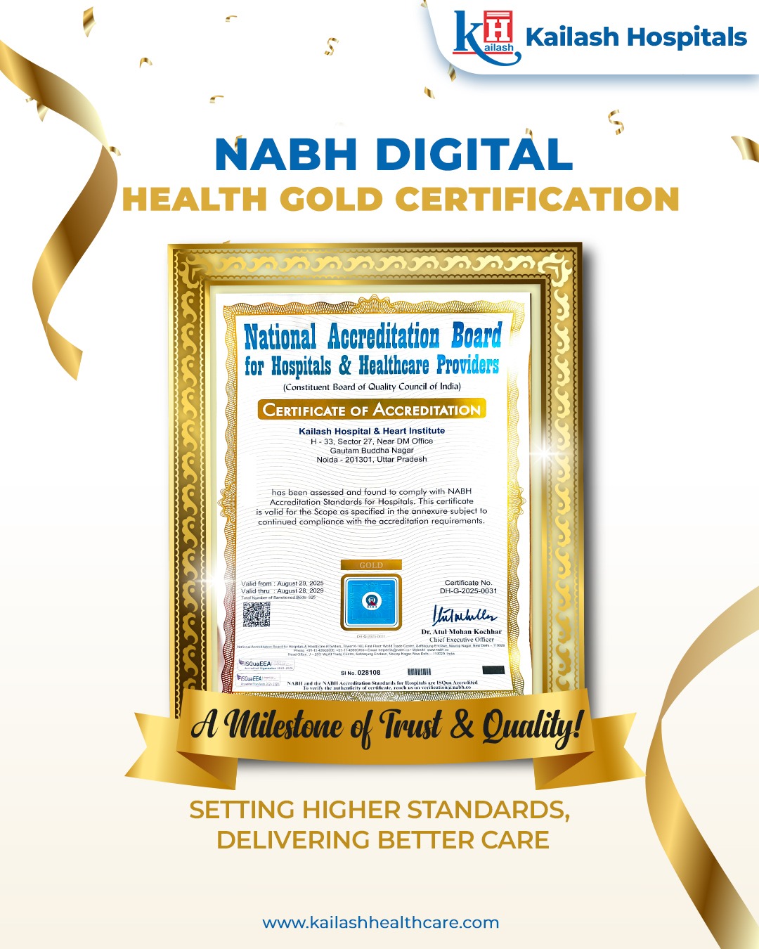 Kailash Hospital receives NABH Certification