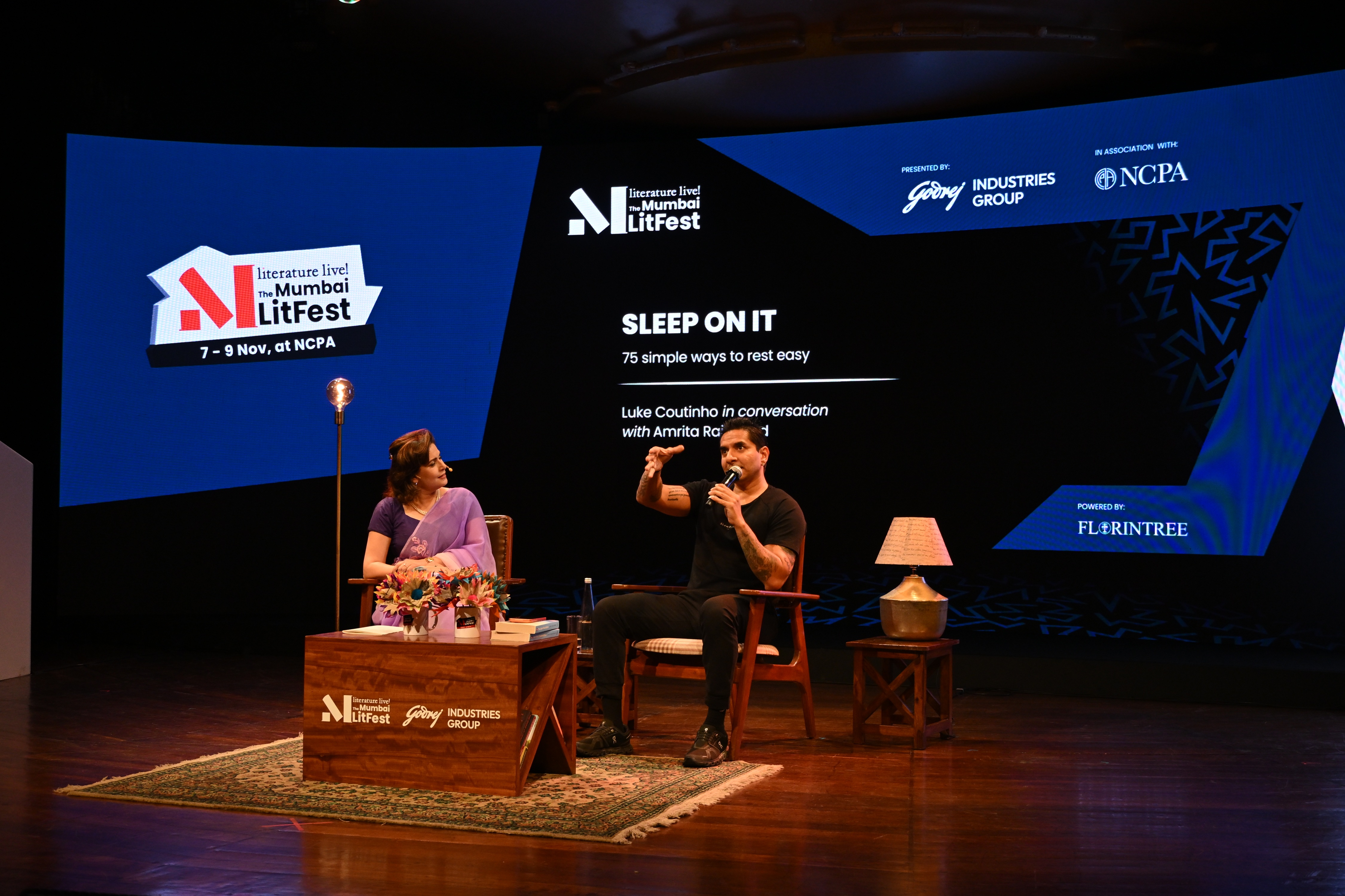 L-R Amrita Raichand and Luke Coutinho Literature Live! The Mumbai LitFest