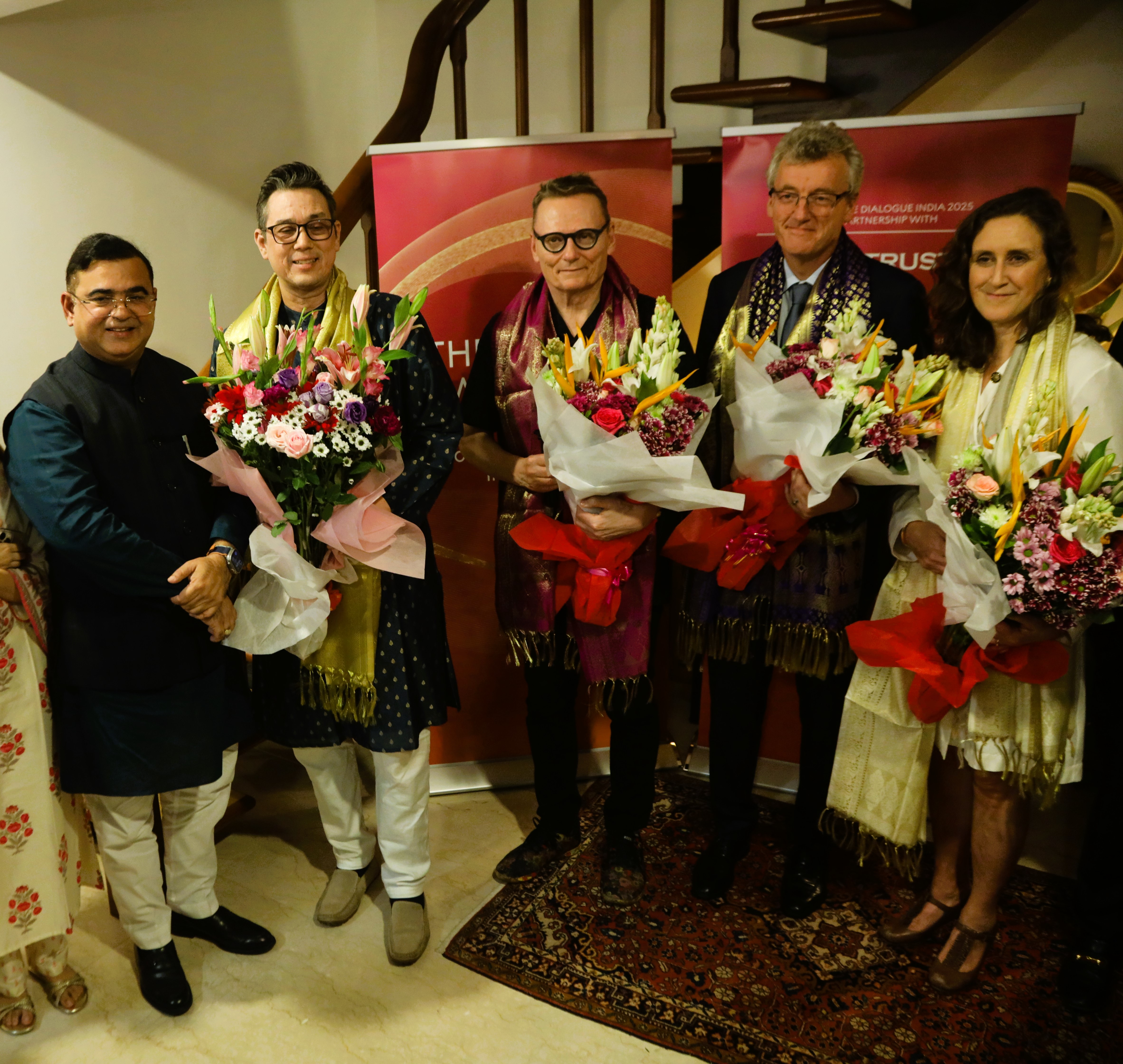 Swedish Consul General Mr. Sven Östberg, Shri Jayakumar Jitendrasinh Rawal, Minister for Marketing and Protocol in the Government of Maharashtra with Nobel Laureates Professor James A. Robi