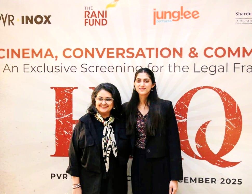 L-R- Ms Shweta Shroff, Partner- Shardul Amarchand Mangaldas with Ms Nayana Bijli, Founder-The Rani Fund and Lead- Distribution and Licensing, PVR INOX Limited