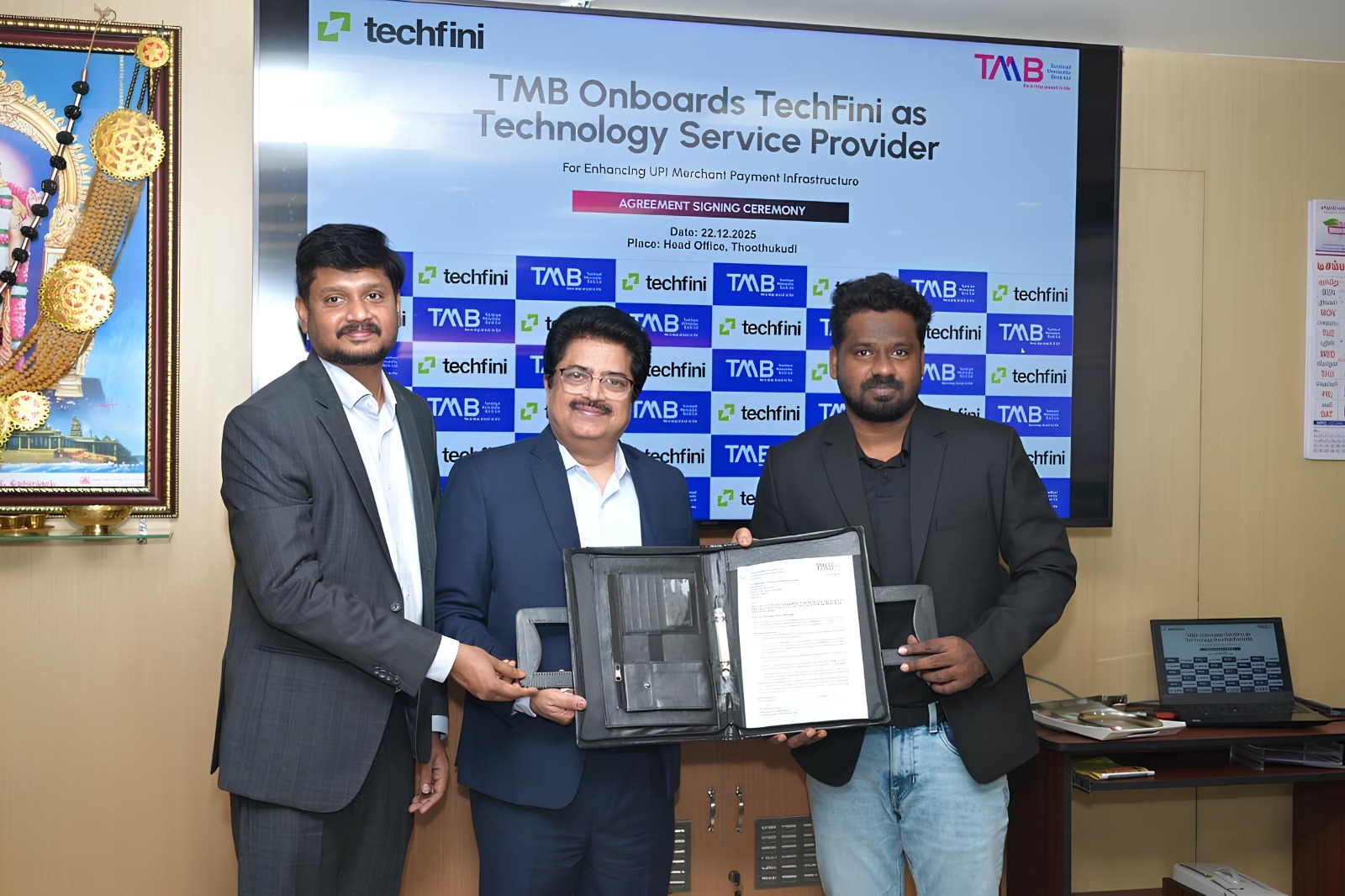 Jaikumar R(Co-founder and CTO TechFini), Salee S. Nair(Managing Director and CEO - Tamilnad Mercantile Bank), Mohan K(Founder and CEO) (1)
