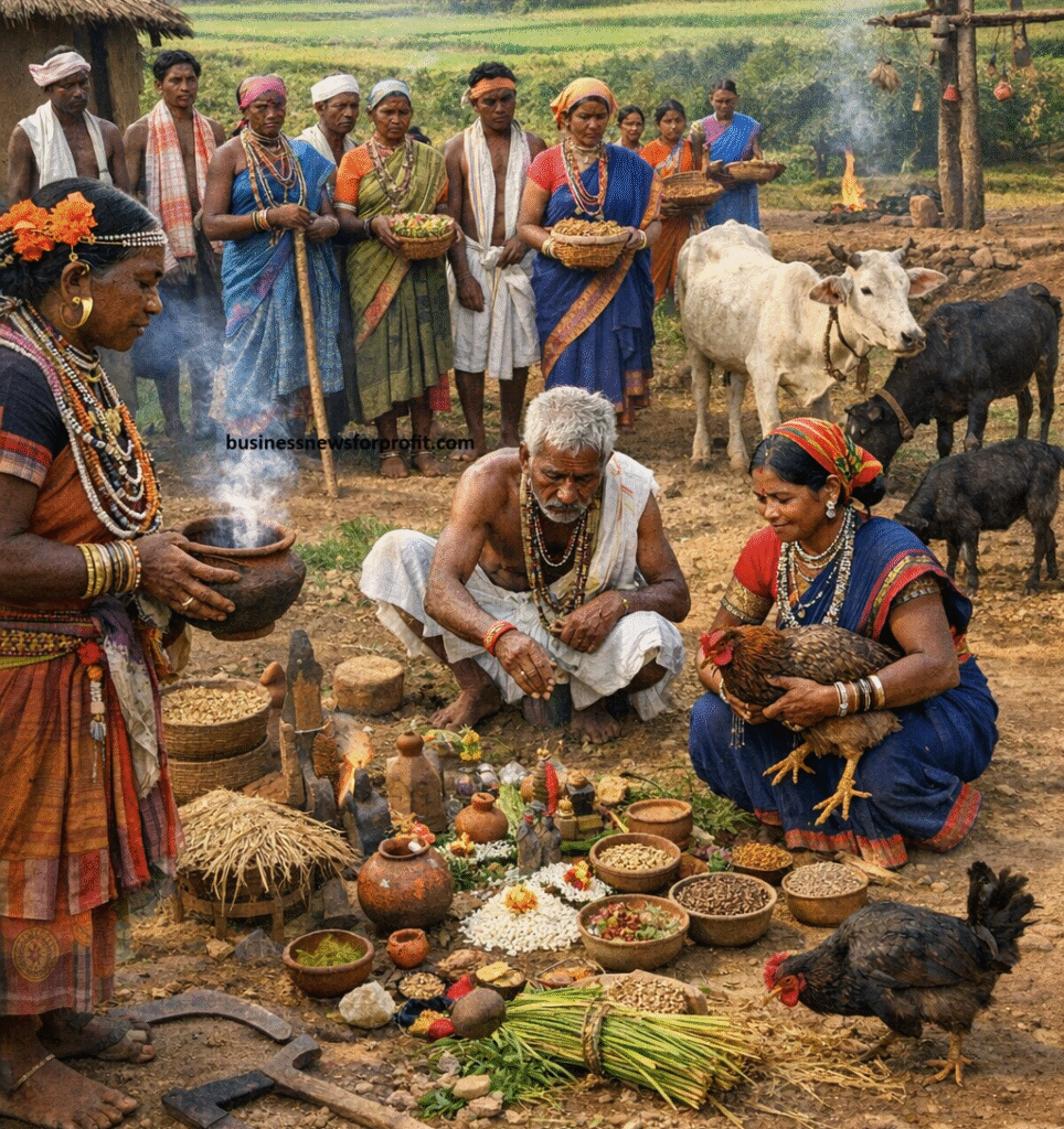 Paraja, Gadaba, Kondh, Saora, Bhumia, and Bondas mark their agricultural year with Deali Parab